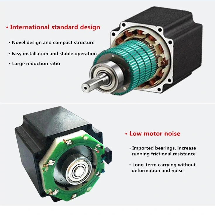 Canopen Low Noise NEMA17 2 Phase 0.48n. M 12V 24V 1.8 Degree Brushless Electric Integrated Stepper Motor for Labeling Machine